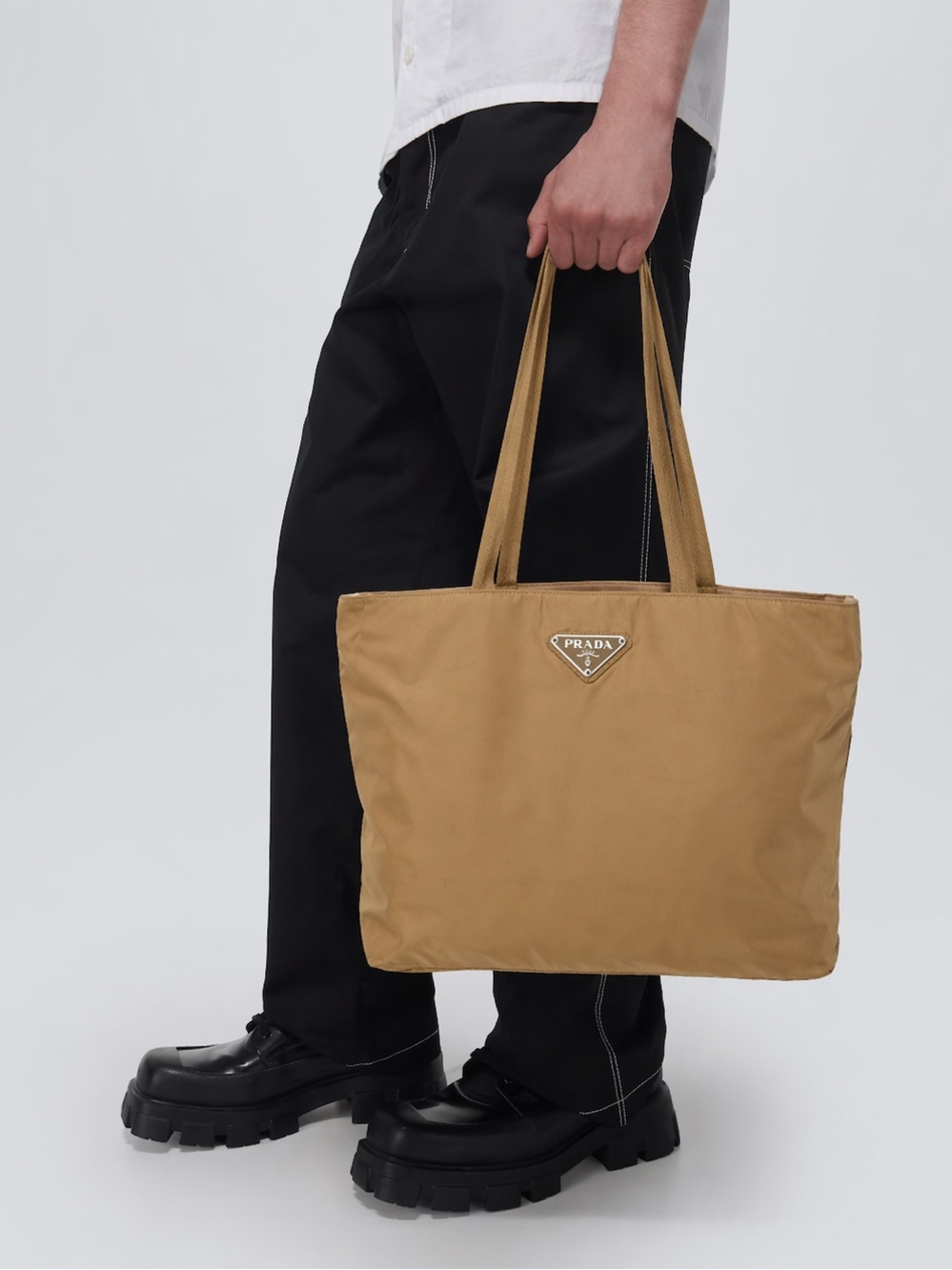 Prada Nylon Tessuto Tote Bag - Army Beige - Picture 2 of 13
